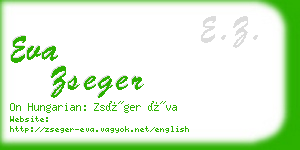 eva zseger business card